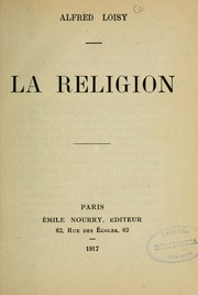 Cover of La religion by Alfred Firmin Loisy