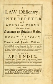 Cover of A law dictionary by Cowell, John