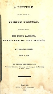 Front cover of A lecture on the subject of common schools by Elisha Mitchell