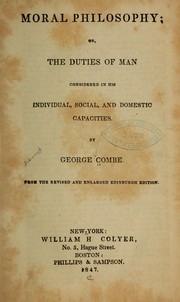 Front cover of Moral philosophy by George Combe