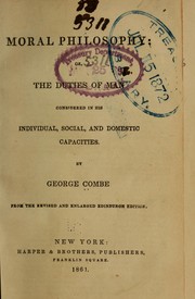 Front cover of Moral philosophy by George Combe