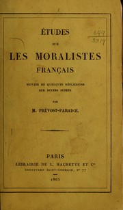 Cover of Études sur les moralistes franca̧is by Lucien Anatole Prévost-Paradol