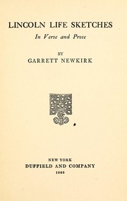 Front cover of Lincoln life sketches in verse and prose by Newkirk, Garrett