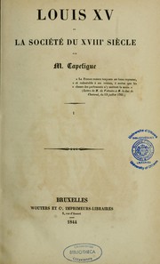 Cover of Louis XV et la socíeté du XVIIIe siècle by Jean Baptiste Honoré Raymond Capefigue