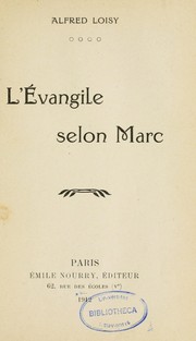 Cover of L' Évangile selon Marc by Alfred Firmin Loisy
