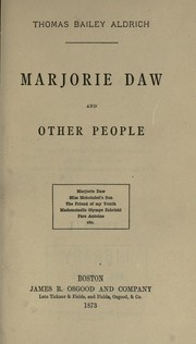 Front cover of Marjorie Daw, and other people by Thomas Bailey Aldrich
