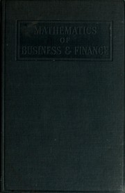 Front cover of Mathematics of business and finance by William S. Schlauch