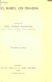 Front cover of Men, women and progress by Emma Hosken Woodward