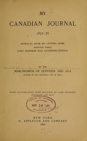 Front cover of My Canadian journal, 1872-1878 by Hariot Hamilton-Temple-Blackwood, Marchioness of Dufferin and Ava