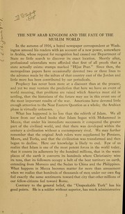 Cover of The new Arab kingdom and the fate of the Muslim world by A. T. Olmstead