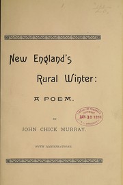 Cover of New England's rural winter by John Chick Murray