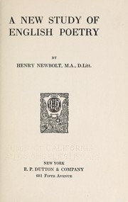 Cover of A new study of English poetry by Sir Henry John Newbolt