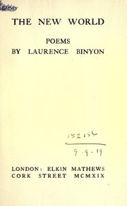 Front cover of The new world, poems by Laurence Binyon