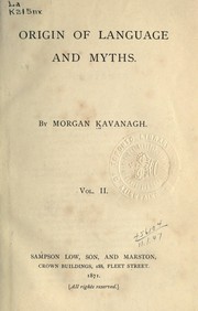 Front cover of Origin of language and myths by Morgan Kavanagh