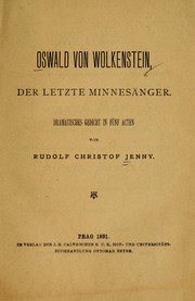 Front cover of Oswald von Wolkenstein, der letzte Minnesänger by Rudolf Christof Jenny