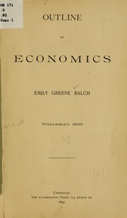 Front cover of Outline of economics by Emily Greene Balch