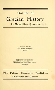 Front cover of Outline of Grecian history by Maud Elma Kingsley