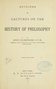 Front cover of Outlines of Lectures on the History of Philosophy by John Jay Elmendorf