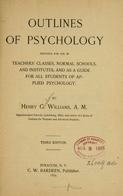 Front cover of Outlines of Psychology by Henry Graham Williams