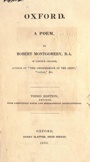 Cover of Oxford, a poem by Robert Montgomery