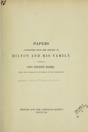 Front cover of Papers connected with the affairs of Milton and his family by John Fitchett Marsh