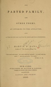 Front cover of The parted family by Mary Dana Shindler