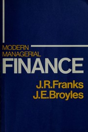 Cover of Modern managerial finance by Julian R. Franks