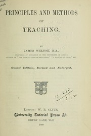 Cover of Principles and methods of teaching by James Welton