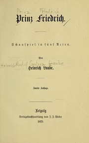Cover of Prinz Friedrich by Heinrich Laube