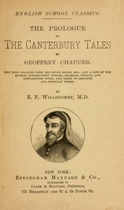 Front cover of The Prologue to the Canterbury tales of Geoffrey Chaucer by Geoffrey Chaucer