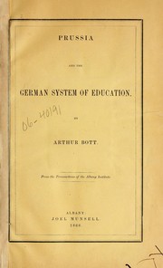 Front cover of Prussia and the German system of education by Arthur Bott