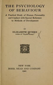 Cover of The psychology of behaviour by Elizabeth Severn
