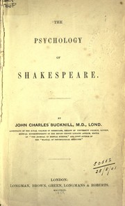 Cover of The psychology of Shakespeare by John Charles Bucknill, Sir
