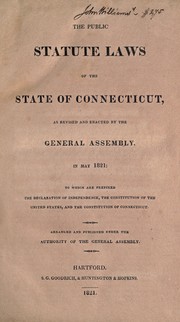 Cover of Laws, etc. (Compiled statutes : 1824) by Connecticut.