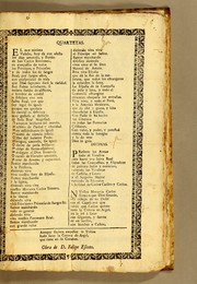 Front cover of Quartetas. El mas minimo vasallo, hoy dà con afecto ... / Obra de D. Felipe Escoto by Felipe Escoto