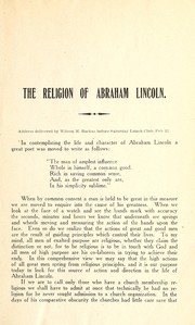 Front cover of The religion of Abraham Lincoln by Wilson Marvin Backus