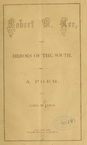 Cover of Robert E. Lee by James D. Lynch
