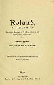 Front cover of Roland by Benda, Roland Edler von