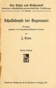 Front cover of Schulkämpfe der gegenwart by Johannes Tews