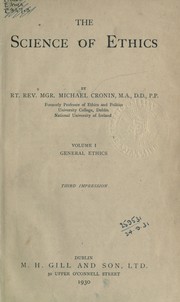 Front cover of The science of ethics by Cronin, Michael