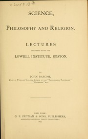 Cover of Science, philosophy and religion by Bascom, John