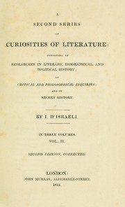Cover of A second series of curiosities of literature by Isaac Disraeli