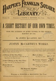 Front cover of A short history of our own times by Justin McCarthy