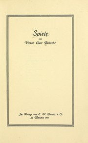 Front cover of Spiele by Victor Curt Habicht