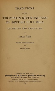 Front cover of Traditions of the Thompson River Indians of British Columbia .. by Teit, James Alexander