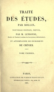 Cover of Traite des etudes. -- by Charles Rollin
