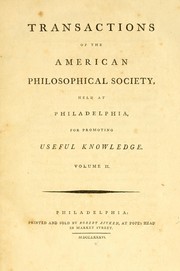 Cover of Transactions of the American Philosophical Society by American Philosophical Society.