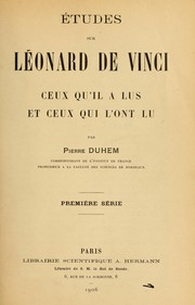 Cover of Études sur Léonard de Vinci .. by Pierre Maurice Marie Duhem