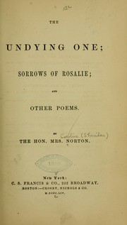 Front cover of The undying one by Caroline Sheridan Norton