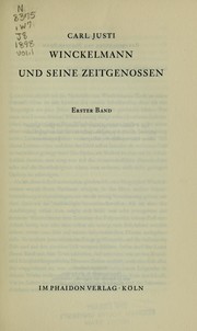 Cover of Winckelmann und seine Zeitgenossen by Carl Justi
